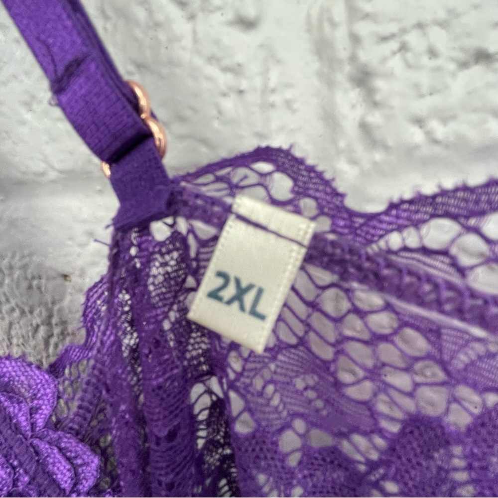 Lace Trim Purple Nightgown - Picture 4 of 8